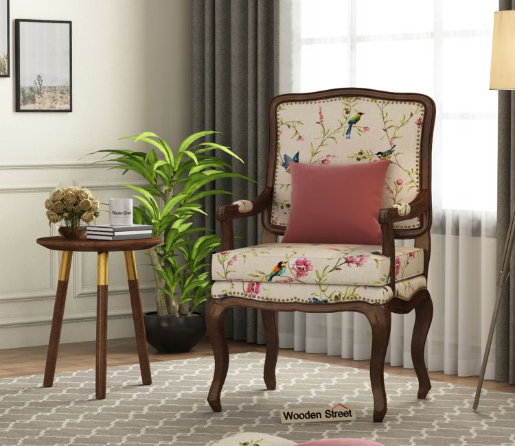 Kelvin Arm Chair (Cotton, Cream Robins)