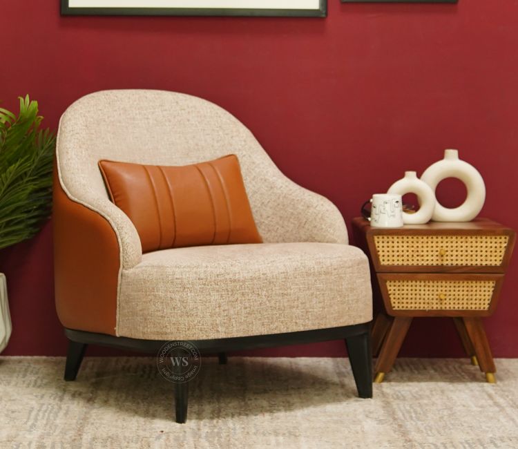 Blair Arm Chair (Ginger bread) by woodenstreet