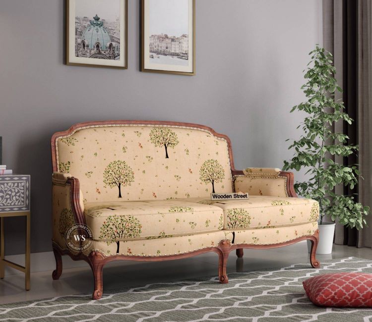 Margret 2 Seater Sofa (Cotton, Beige Pomme)