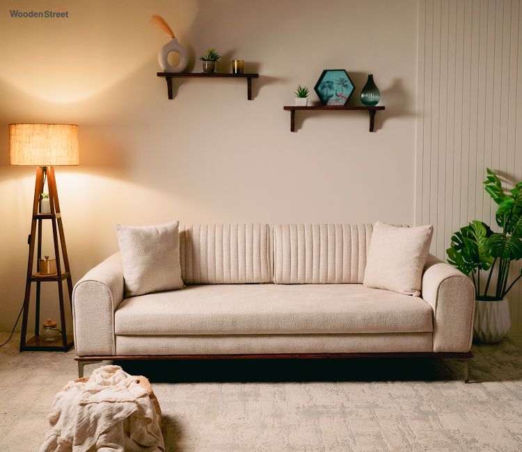 buy 3 Seater Velvet Fabric Sofa Set online price