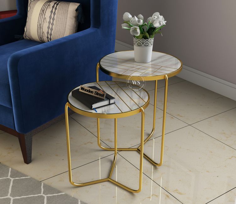 Tao Marble nesting tables for living room