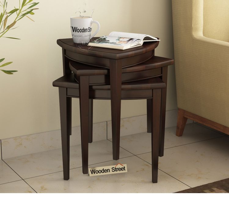 Sheesham wood nest of tables - perfect small tables for living room use