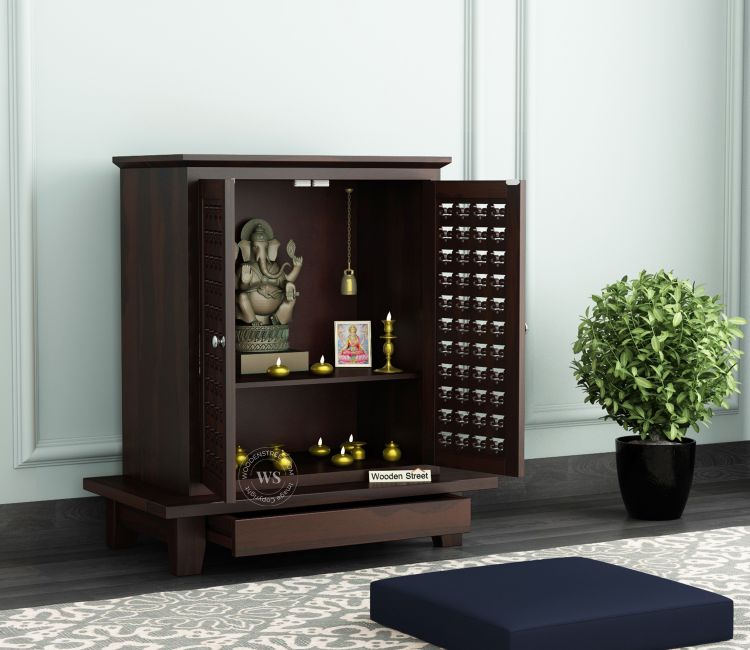 Bhagawati wooden mandir for home with intricate carvings
