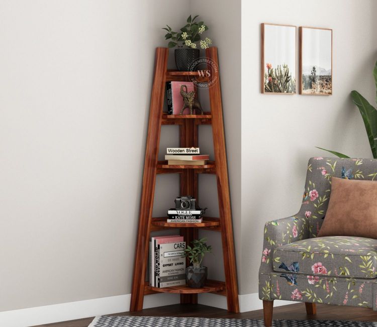 Juniper Book Shelf | Corner book shelf online at low price
