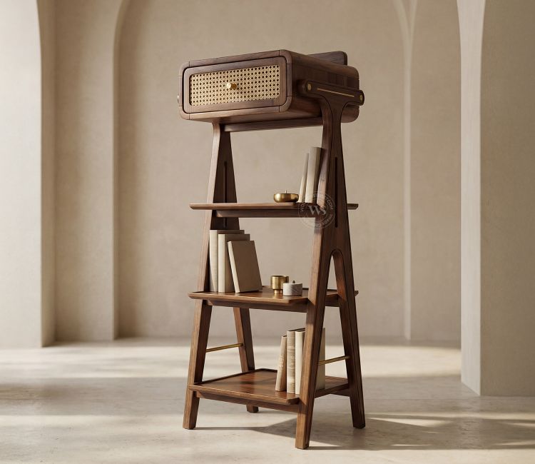 Moksha Premium Sheesham Wood Bookshelf (Teak Finish)