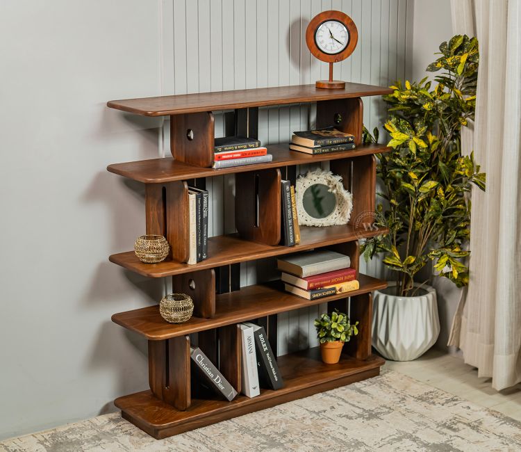 Crossroads Wood Bookshelf | buy book shelf for home online at low prices
