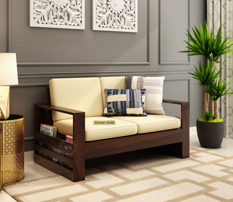 Winster 2 Seater Wooden Sofa Walnut finish
