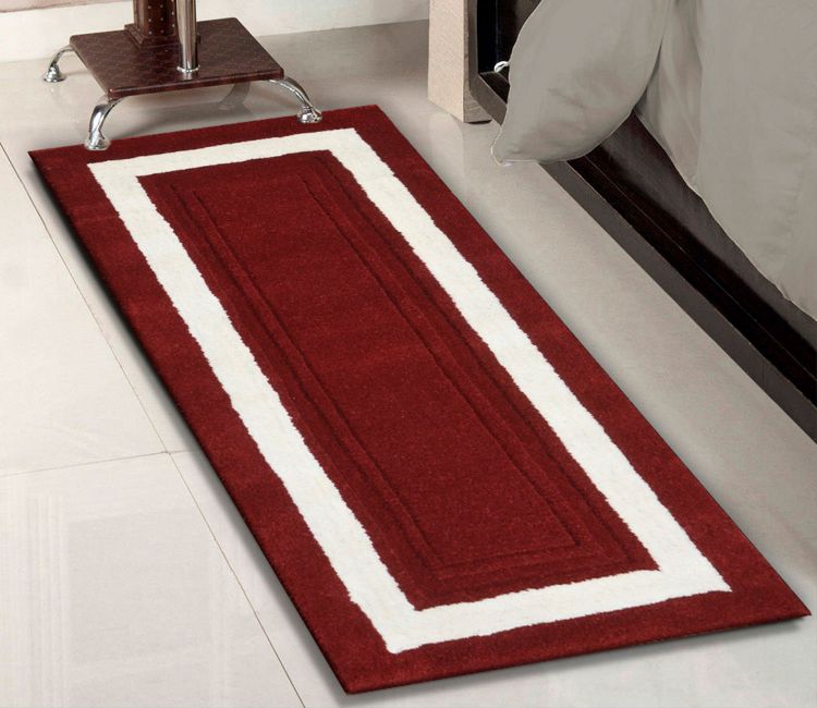 Maroon Solid Hand Tufted Wool Runner (22 x 55 inches)