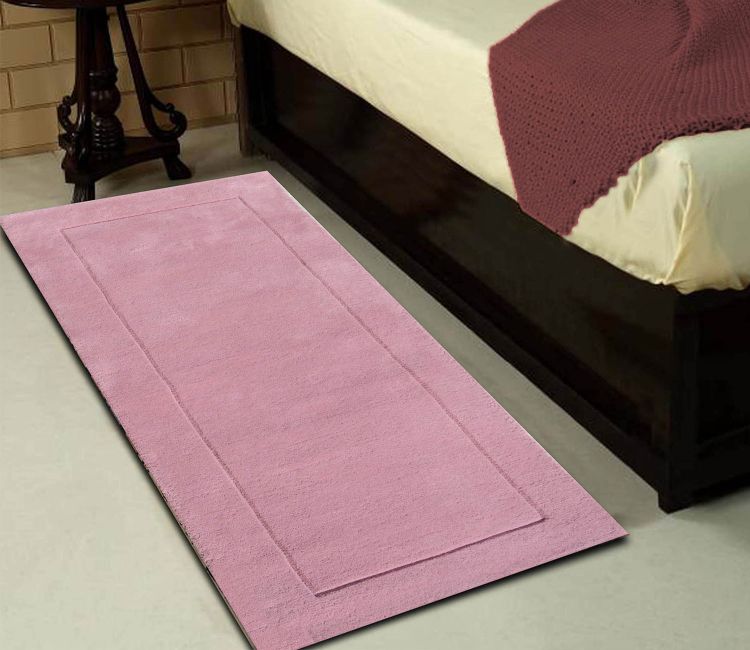 Pink Solid Hand Tufted Wool Runner (22 x 55 inches)