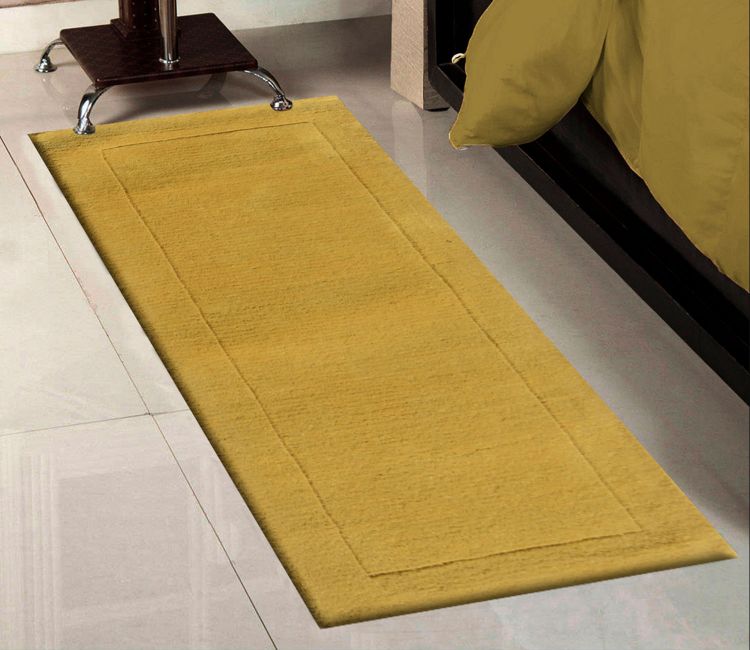 Yellow Solid Hand Tufted Wool Runner (22 x 55 inches)