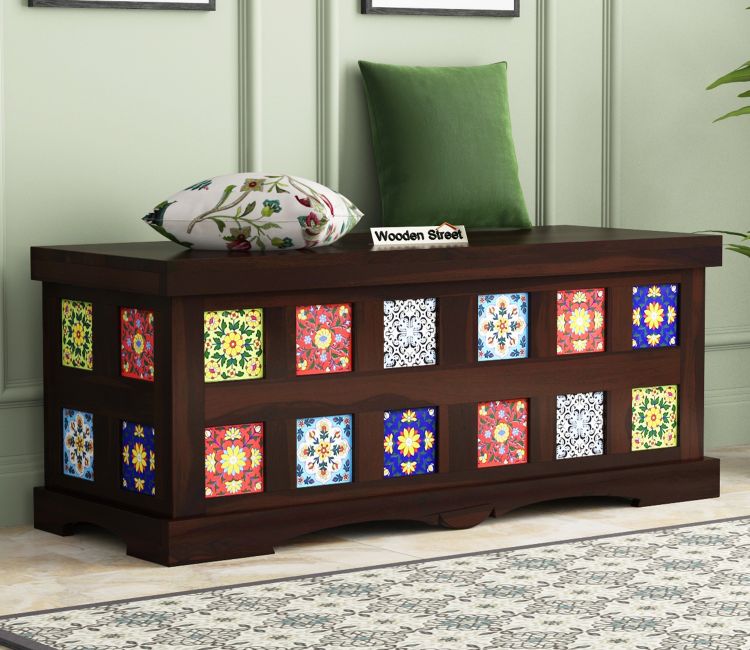 Solid Wood Trunk Boxes online | Boho Storage Trunk Box in India