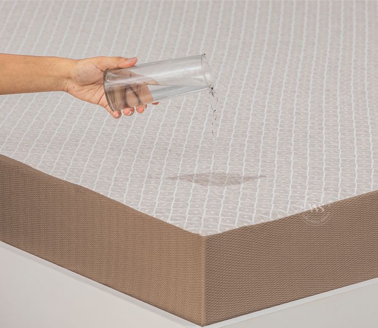 Matrix Ultra Soft Melange Cotton Breathable Hypoallergenic Waterproof Mattress Protector (King Size, Cream, 72 x 72)