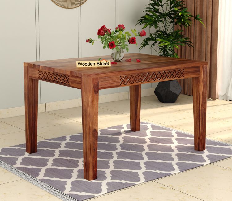 Cambrey Compact 4 Seater Dining Table (Honey Finish)