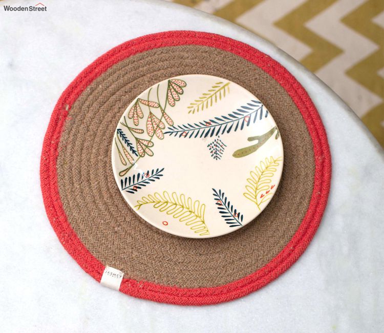 Multicolor Set of 4 Reversible Cotton Placemats