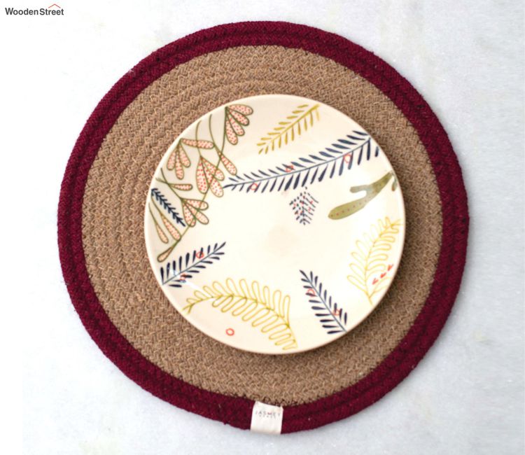 Maroon Set of 4 Reversible Cotton Placemats