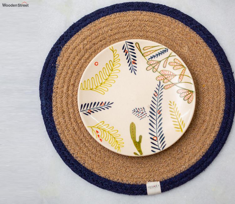 Blue Set of 4 Reversible Cotton Placemats
