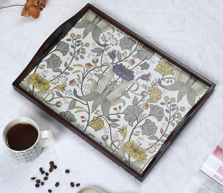 wooden tray with handles - tea tray | rectangular tray in Bangalore, Mumbai, Chennai | Serveware