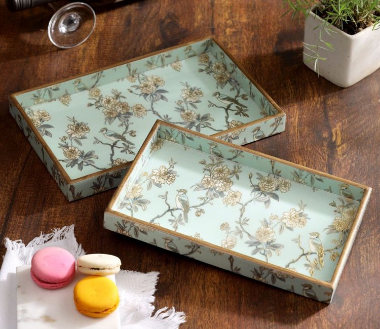 Kilim Wooden Tray With Storage