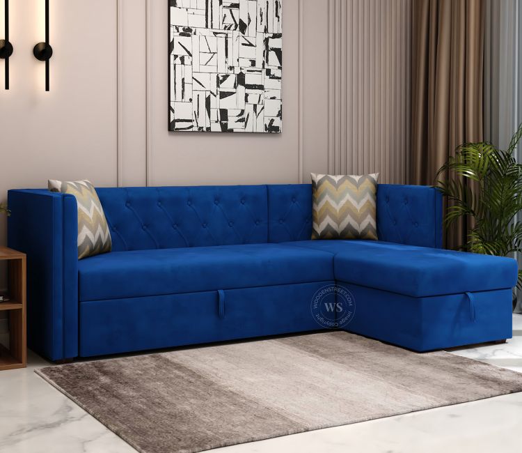 Buy L Shaped Sofa Bed with Storage | fabric sofa cum bed | sofa bed | latest sofa design