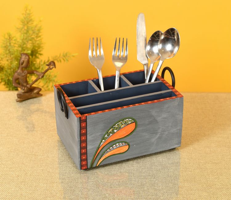 buy wooden cutlery stand for dining table online in india