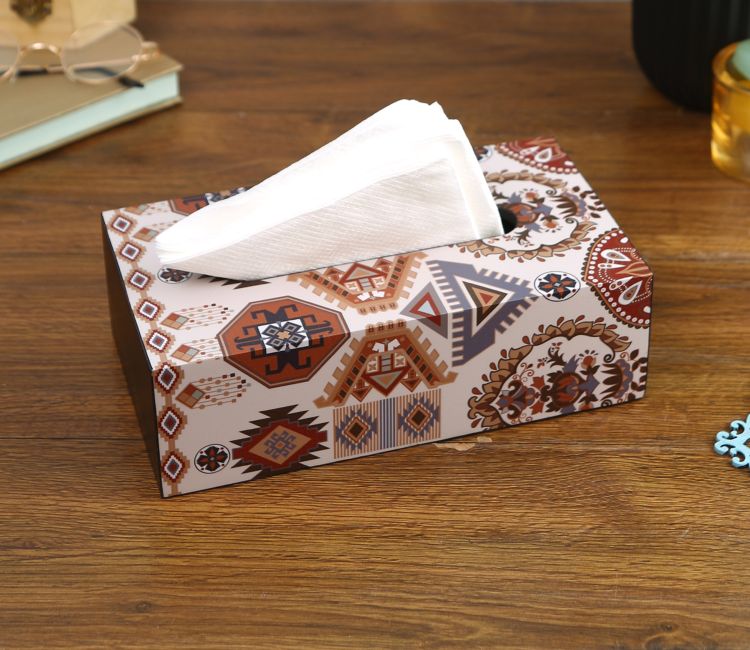 Kilim Wooden Tray With Storage