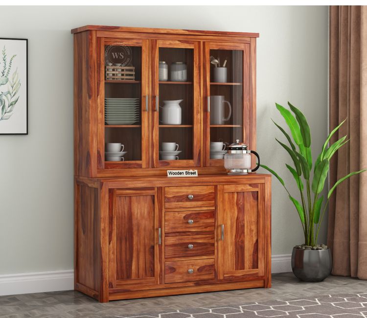Kitchen Cupboard Design Monarch Wooden Kitchen Cabinet in Honey Finish