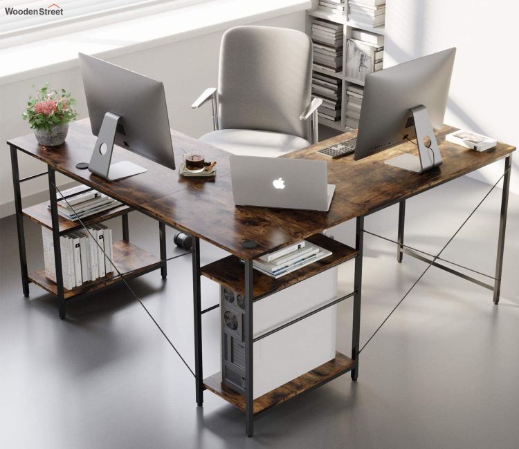 Buy L shape study table | corner pc desk online in mumbai, hyderabad, pune