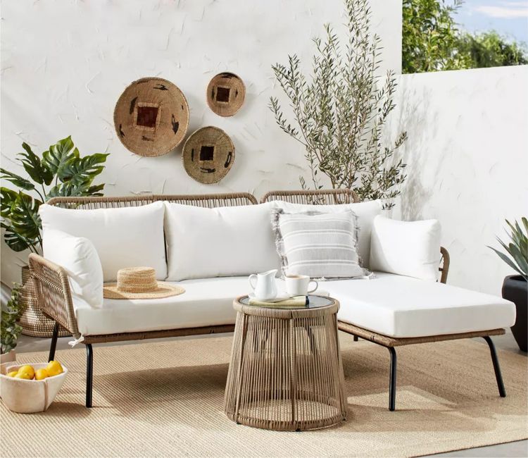L Shape Outdoor Sofa Set