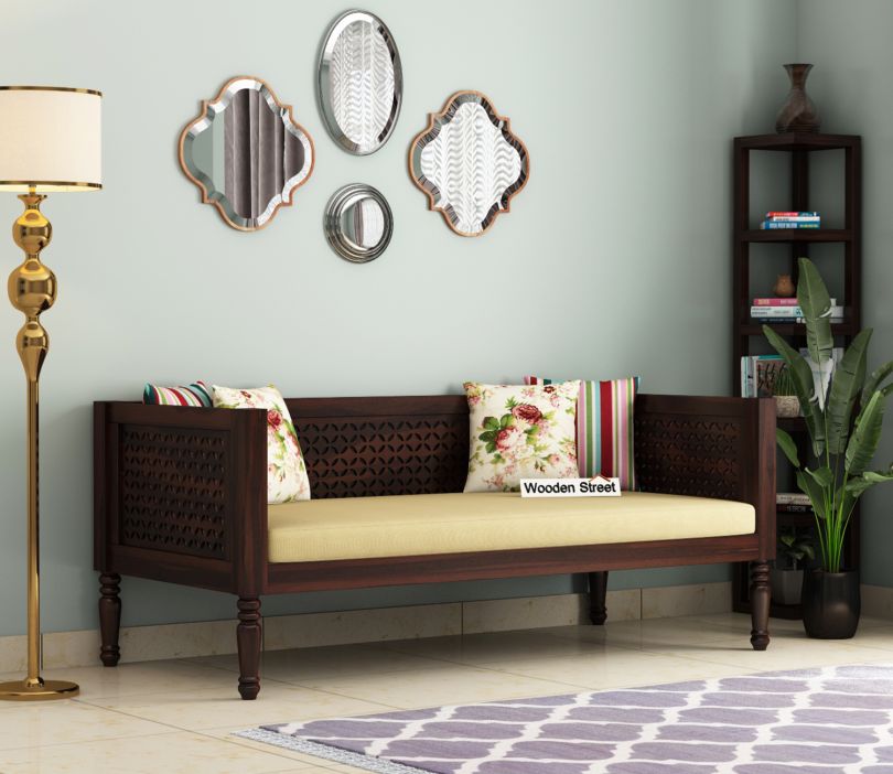 Angelica Divan with Mattress (Walnut Finish)