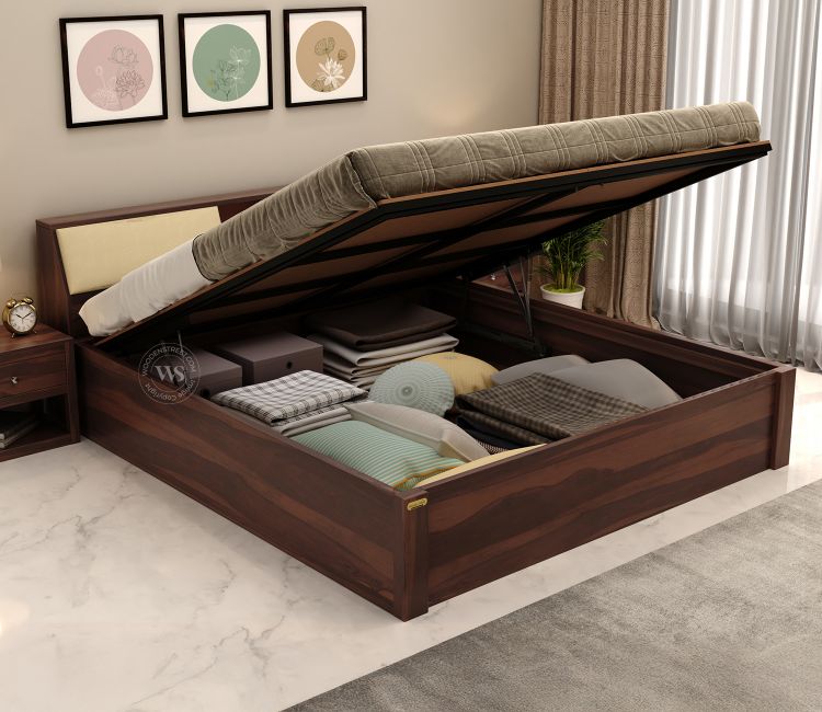 Upto 55% OFF queen size bed with hydraulic storage online for bedroom in india- woodenstreet