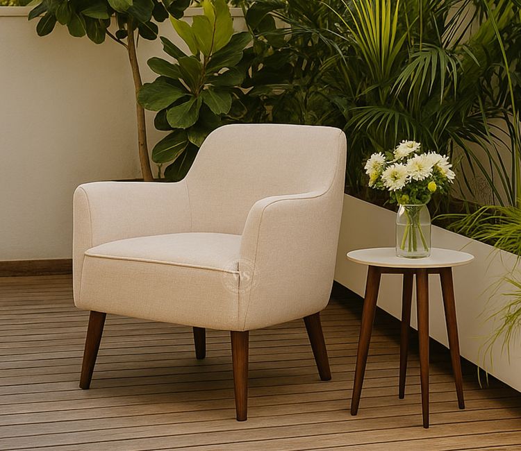 Avira Premium Upholstery Lounge Chair (Jade Ivory)