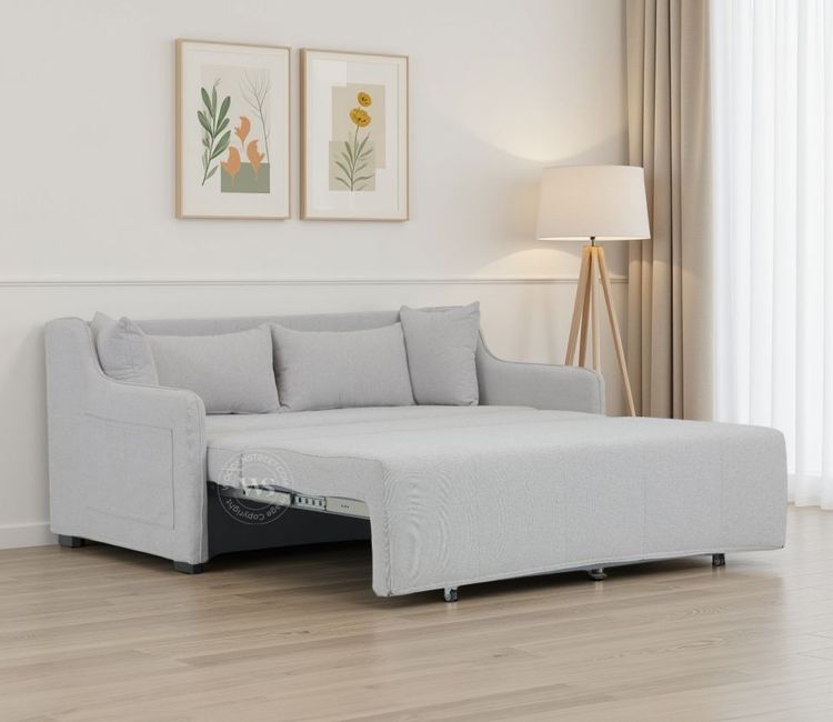 Dorado Premium Fabric Sofa Cum Bed (White)