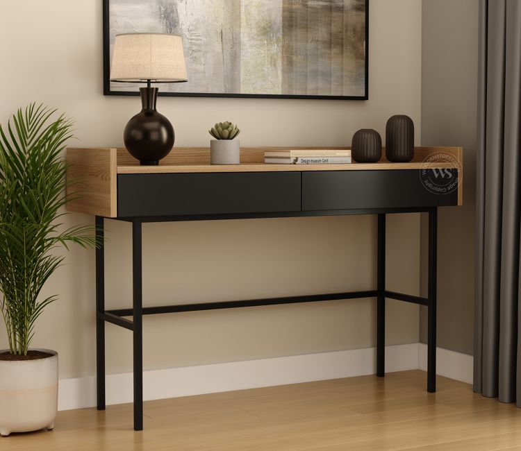 Orlina teak console table - slim accent table