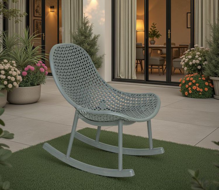 Blossie Designer Outdoor Reclining Chair - Durable & PP (Grey)