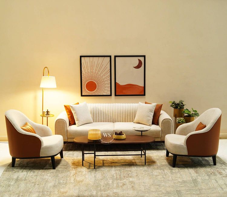 3+1+1 seater fabric sofa set design for small living room