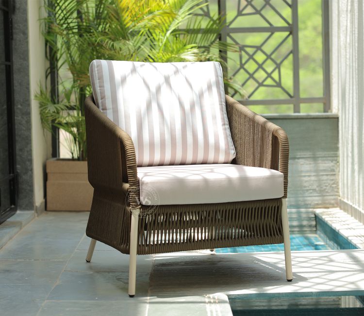 Livia Single Seater Outdoor Garden Chair (Dark Olive Green)