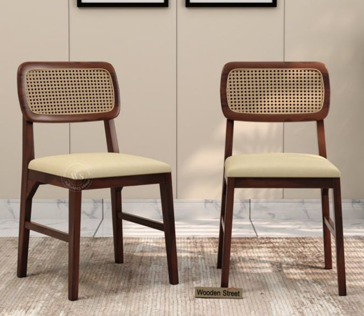 Sheesham Wood Dining Chairs Set of 2 In Walnut Finish