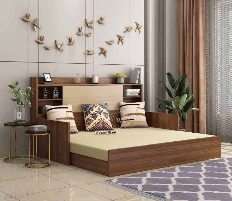 Nectar Sofa Cum Bed With Box Storage (King Size, Exotic Teak Finish)