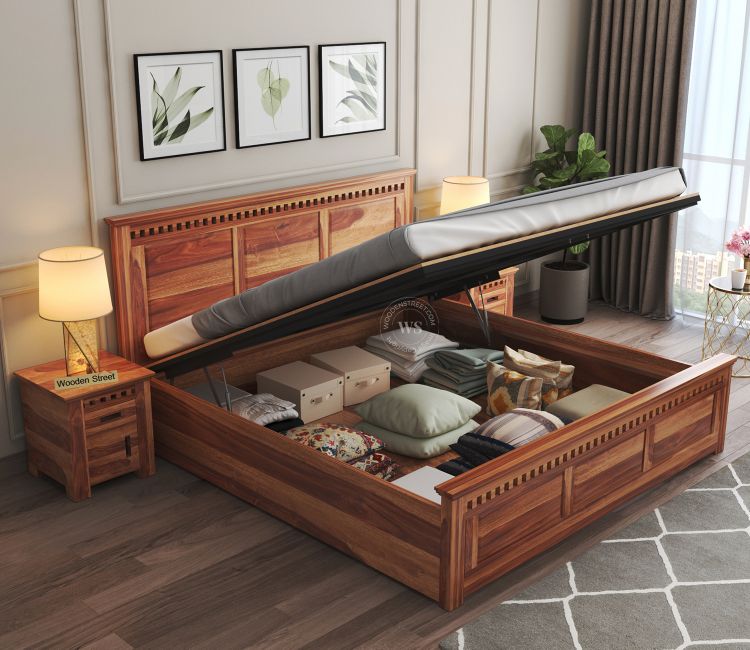 Hydraulic bed store near me, buy king size bed with hydraulic storage for bed room, designer bed online india