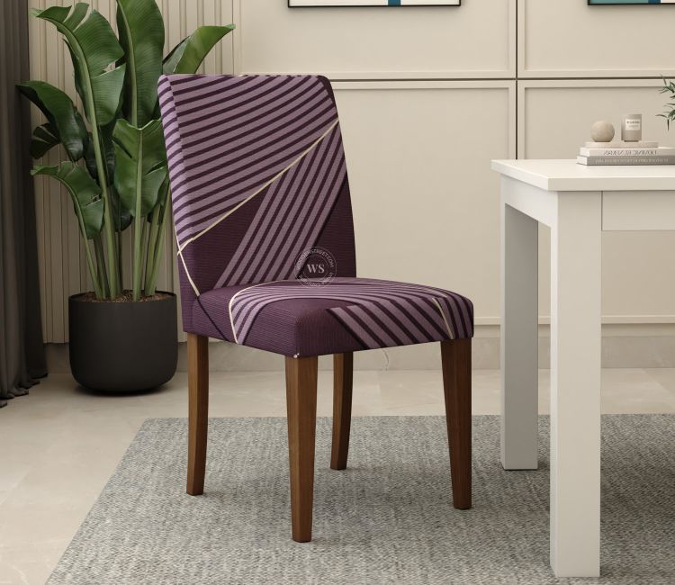 Stretch Dining Chair Covers Cason Modern Abstract Printed Polyester Spandex 1 Piece Chair Cover in Grey Colour
