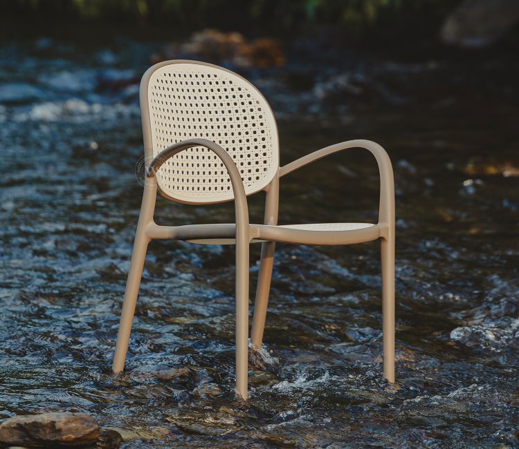Avelis Premium Outdoor Chair with Rattan-Style Weave & PP Durability (Grey)