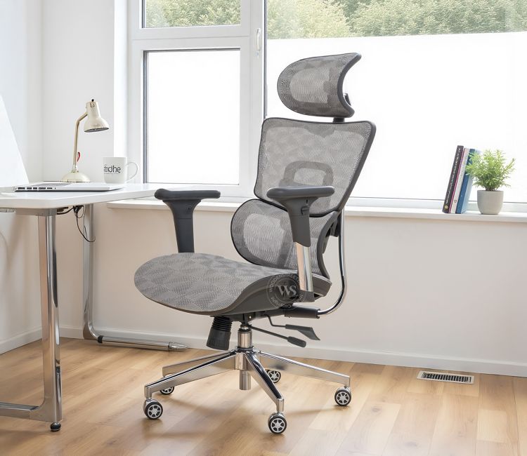 Faymi High Back Mesh Office Chair (Grey) by woodenstreet