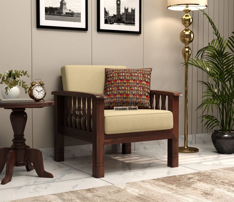 Olympia 1 Seater Wooden Sofa