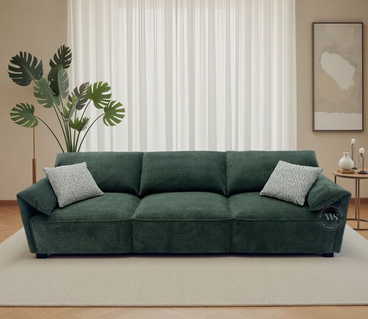 Elden Powered Recliner Sofa with Extendable Seating (Green)