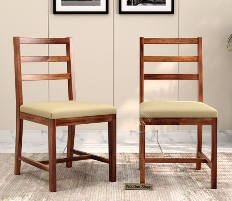 Calabria Sheesham Wood Dining Chairs Set of 2 In Honey Finish