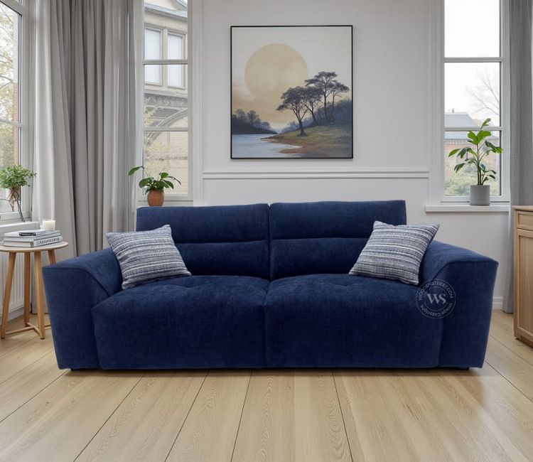 Midoro Powered Recliner Sofa with Extendable Seating (Blue)
