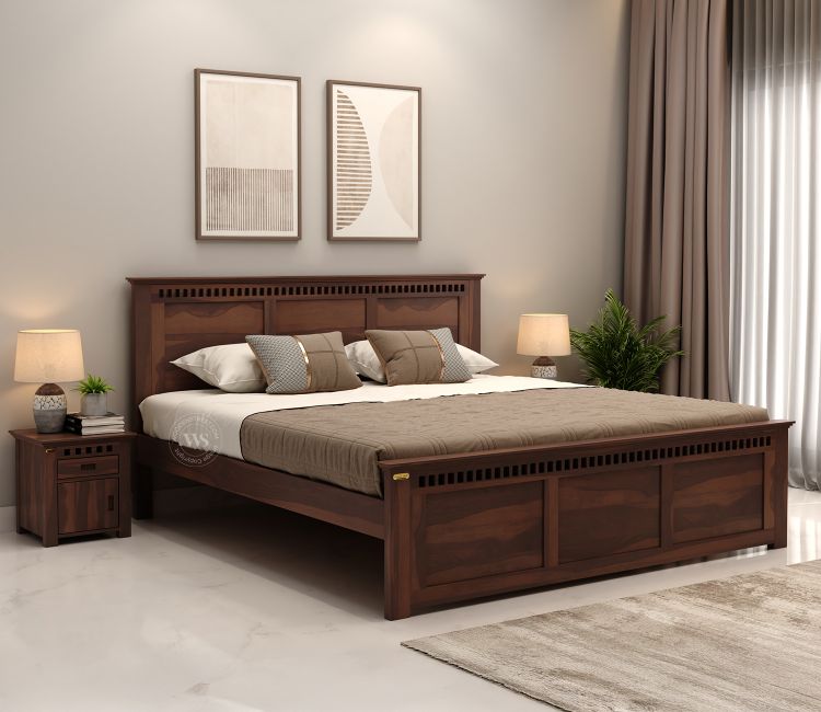 wooden bed stand | double bed frame | wooden bed design