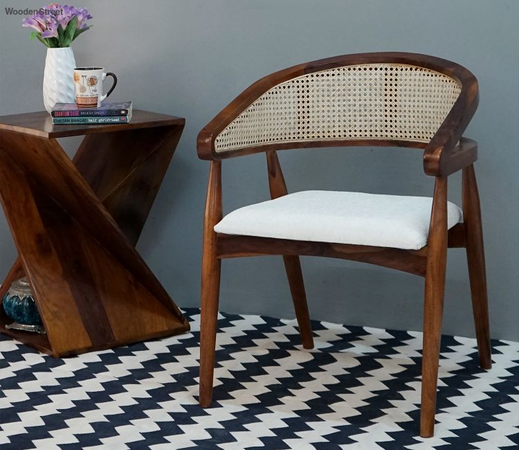 Alexia Curved Arm Chair with Cane (Honey Finish)
