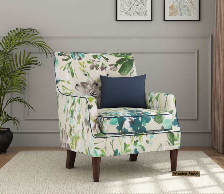 Adoree Lounge Chair (Aqua Flower)