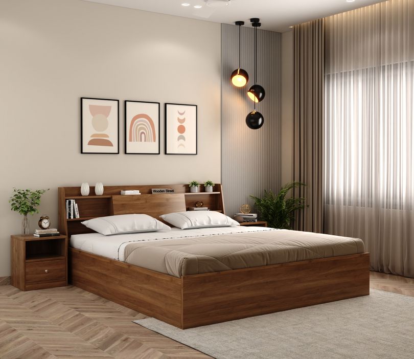 Celestia Engineered Wood Bed with Box Storage by woodenstreet